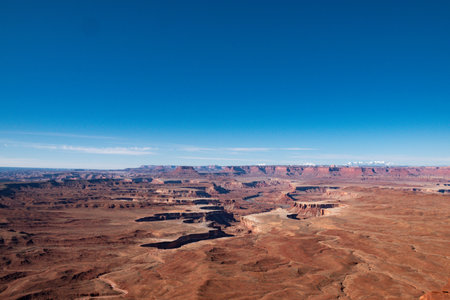 Stunning wide-angle view from Canyonlands National Parks Green River Overlook in Utah. The vast,...