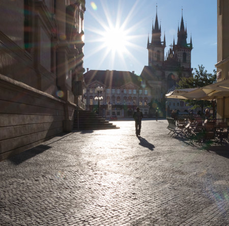 PRAGUE, CZECH REPUBLIC - MAY 9, 2017: The Old Town Square in the morningのeditorial素材