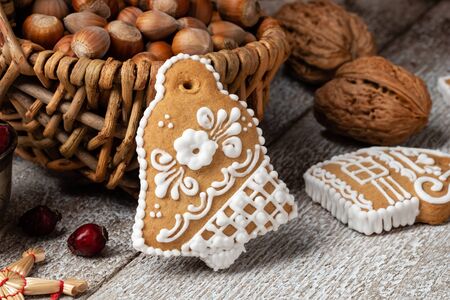 Gingerbread Christmas cookie on a table