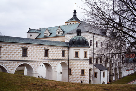 PARDUBICE, CZECH REPUBLIC - jANUARY 15, 2022: View of the renaissance castle in winterのeditorial素材