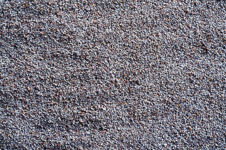 Textured background made of blue poppy seeds, with copy spaceの写真素材