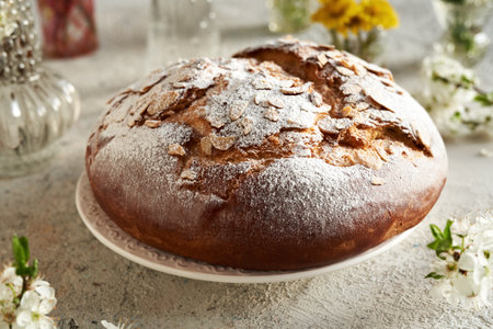 Mazanec - traditional Czech sweet Easter pastry similar to hot cross bun
