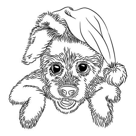 christmas dog simpleのイラスト素材