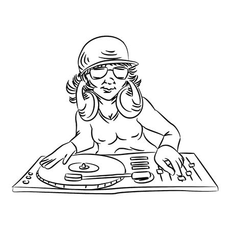 deejay outlineのイラスト素材