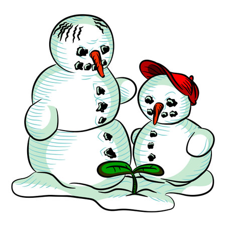 snowman colorのイラスト素材