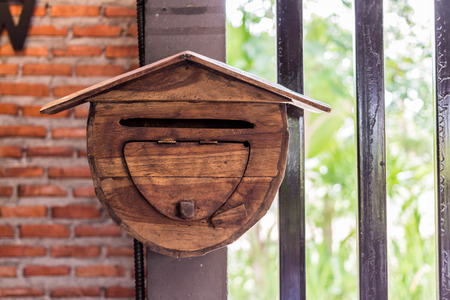 wooden mailbox.の写真素材