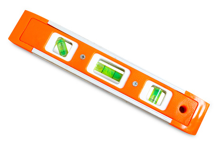 spirit level isolated on white backgroundの写真素材
