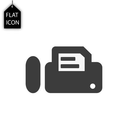 Gray printer fax icon isolated vector illustrationのイラスト素材