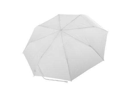 Mock-up of white umbrella isolated on white backgroundの写真素材