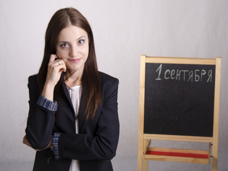 Portrait of a school teacherの写真素材