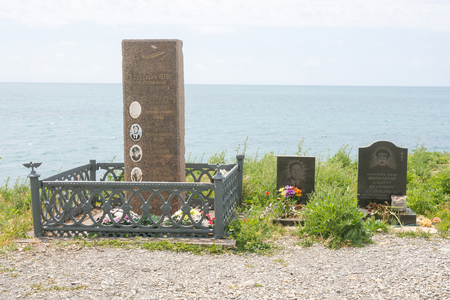 Big Utrish, Russia - May 17, 2016: Monument to the crew of the aircraft Yak-40 crashed in 1976 off the island of Utrishのeditorial素材