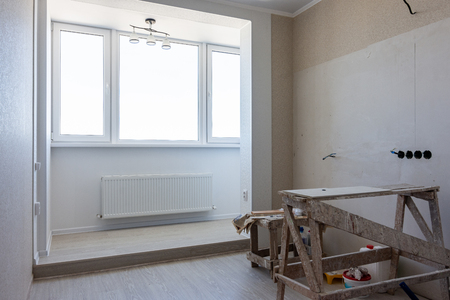 Repair and integration of loggias and roomsの写真素材