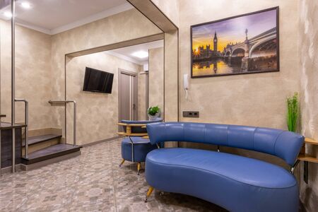 Anapa, Russia - July 26, 2019: Spacious entrance hall of a multi-level apartment