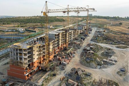Volgograd, Russia - August 23, 2019: The general plan for the construction of a multi-story...