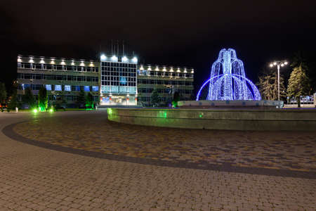Anapa, Russia - February 28, 2020: Winter version of the fountain in the square in front of the administration of the resort city of Anapaのeditorial素材