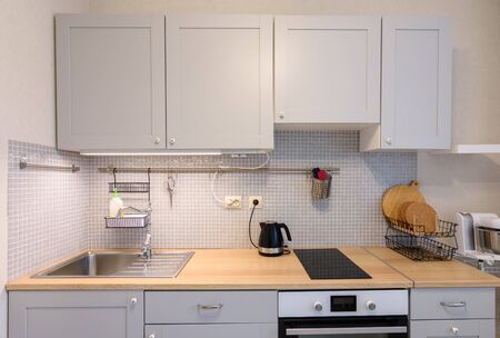 Classic kitchen with built in a appliancesの写真素材