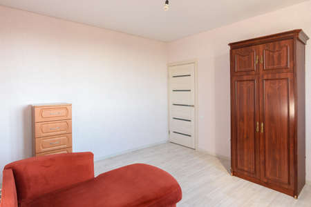 Room interior with modest old furnitureの写真素材