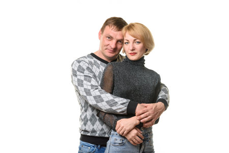 Portrait of a thirty-five-year-old couple of Slavic appearanceの写真素材