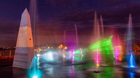 Prismatic Light Show in Iguazu Falls Argentinaの写真素材
