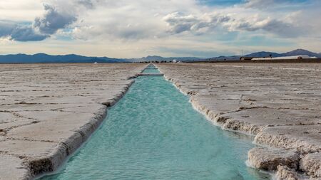 Massive Salt Desert in the border of Argentina and Chileの写真素材