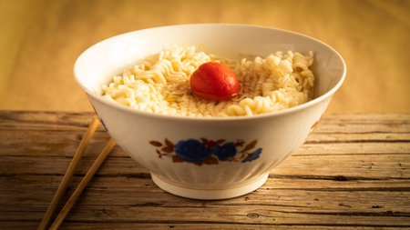 Instant noodles on a plate. How to brew Chinese noodles