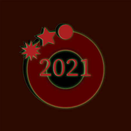 figures 2021. the new year is 2021. for postcards.の写真素材
