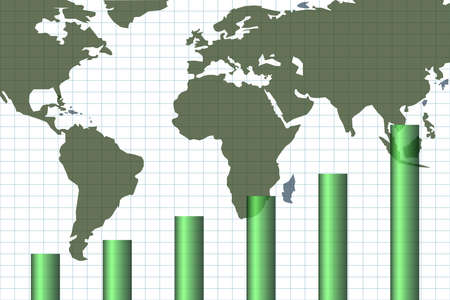 Double exposure of financial chart on empty room interior background. Forex market concept.の写真素材