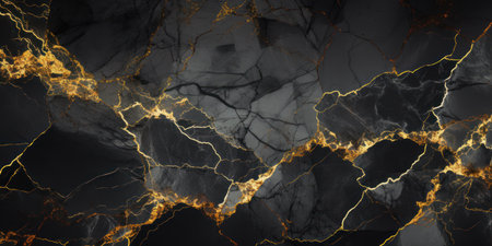 Black and gold marble texture design for cover book or brochure, poster, wallpaper background or realistic business and design artwork.の素材