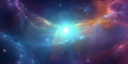 Colorful space galaxy cloud nebula. Stary night cosmos. Universe science astronomy. Supernova background wallpaperの素材