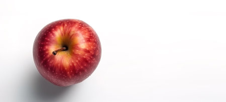 apple is red on a white background, top view. Generative AIの素材