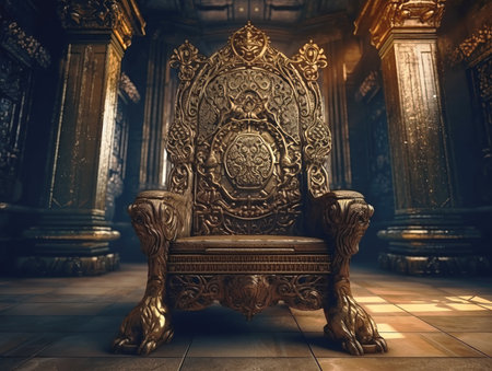 Royal throne dark Gothic throne, front viewの素材