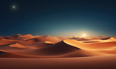 Background for Ramadan with a place for text. A night in the desert.の素材