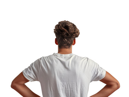 Thinking man from the backの素材