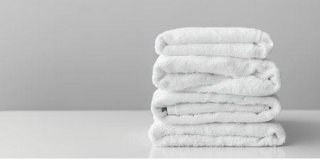 White Towels. Ideal for bathroom decor, natural themes, and cleanliness.の素材