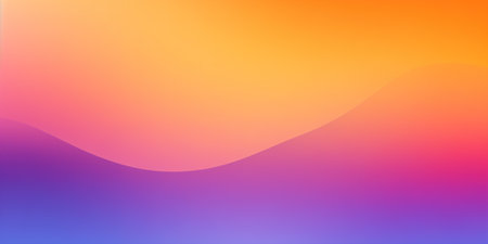 Abstract background blending warm orange and cool purple colors creating a smooth waveの写真素材