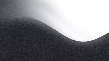 Abstract black and white wave design with smooth gradients and soft textures, creating a sense of movement and fluidity in a minimalist composition for artistic expressionの写真素材