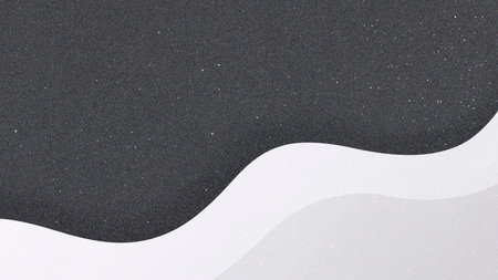 Abstract black and white wavy background design featuring smooth curves and gradients, creating a...