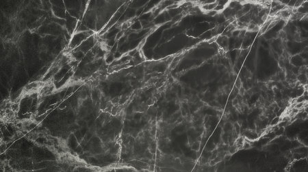 Elegant black marble surface featuring striking white veins, perfect for use in design projects, backgrounds, and luxury themes, adding sophistication and depth to visualsの写真素材