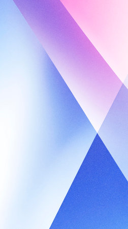 Vibrant abstract background with soft gradients in blue, pink, and white, showcasing dynamic geometric shapes and lines for creative design projectsの写真素材
