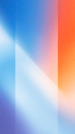Colorful abstract gradient illustration showcases a blend of blue, purple, and orange hues, offering...