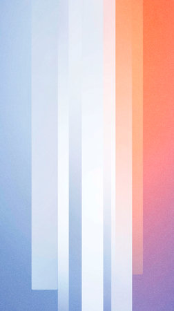 Digital illustration showcases vertical stripes in varying shades of blue, white, and orange, providing a contemporary backdrop for design projects and artistic expressionsの写真素材