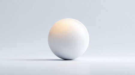 tranquil white globe featuring warm glow and subtle reflective qualities suitable for branding and displayの素材