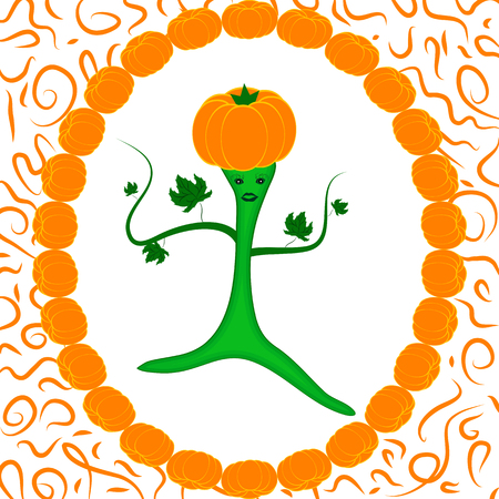 tree-gourd with a crown on his head - holiday decorationのイラスト素材