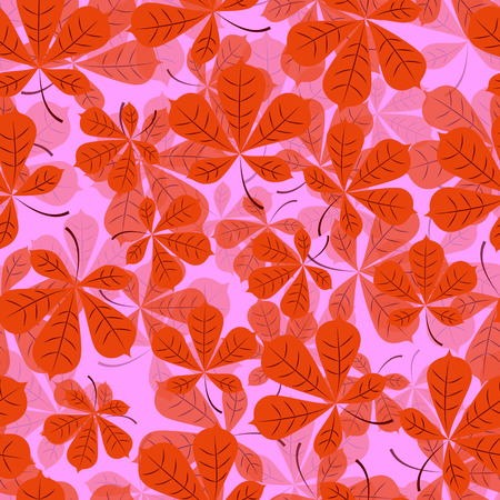 Seamless of Chestnut leaves. pattern of forest leaves for your design................................................................................................................................................のイラスト素材