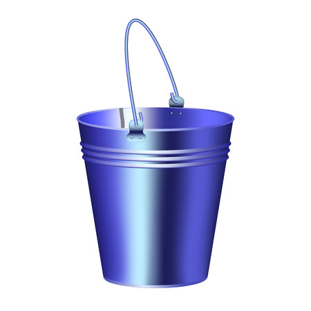 Galvanized iron new bucket isolated. metal bucket for water of other thingsのイラスト素材