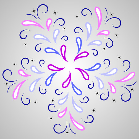 Round geometric pattern with drops. symmetric tracery for your designのイラスト素材