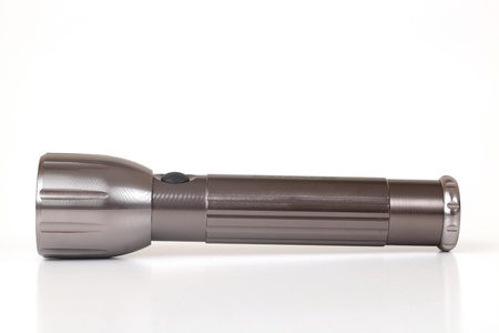 Metallic Flashlight Isolated On White Background