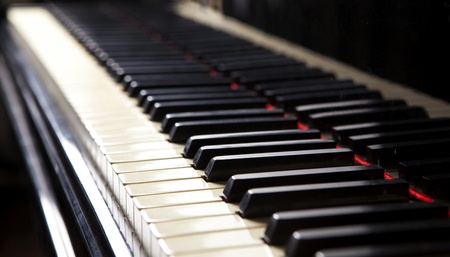Black and White Piano Keysの写真素材