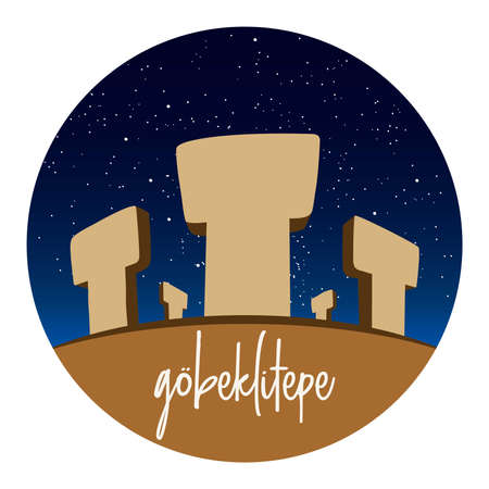 GÃ¶beklitepe Turkish for Potbelly Hill is an archaeological site in the Southeastern Anatolia Region of Turkey approximately 12 km 7 mi northeast of the city of ÅanlÄ±urfa.のイラスト素材