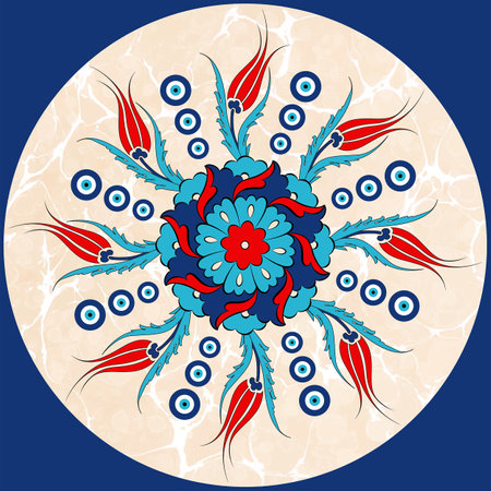 Mandala. Round Ornament Pattern. Vintage decorative elements. Hand drawn background. Islam, Arabic, Indian, ottoman motifs.のイラスト素材